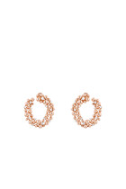 Shibuya Round Earrings, 18k Rose Gold & Diamonds